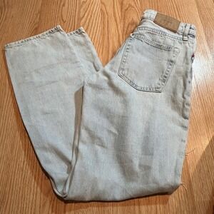 H&M &Denim 90s Boyfriend Jeans Light Wash Distressed High Waisted Size 2 US